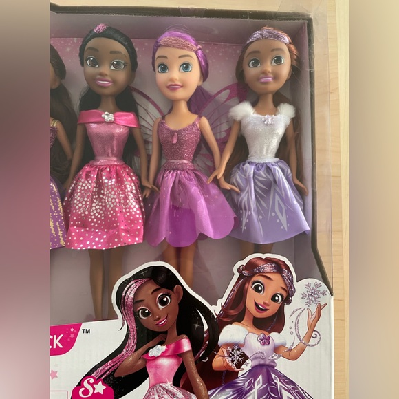 NIB Zuru Sparkle Girlz Princess Party Pack - set of 7 dolls - Picture 2 of 6